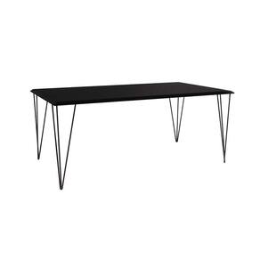 Mesa De Jantar Elen Retangular Tampo De Madeira 140X80Cm Preto - Preto