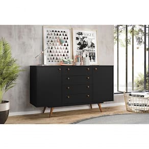 Buffet Retro California Preto Ac - Cor: Preto