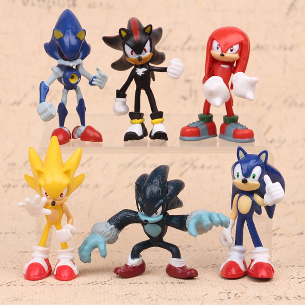 Kit Cartelado 6 Bonecos Sonic Não Articulado