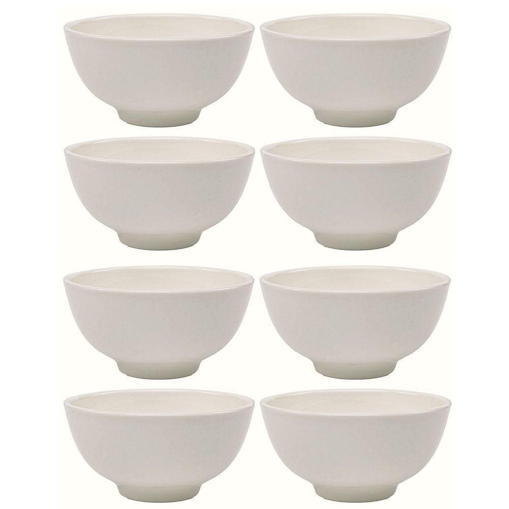 Jogo 8 Tigelas Cumbuca Porcelana Clean Branca 350ml 16cm x 7cm - Lyor