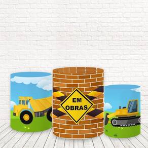 Trio Capas Tecido Sublimado 3D Trator E Construção Fcc-745