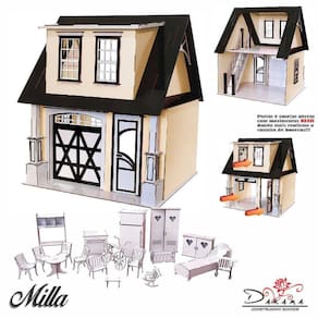 Kit Casa Bonecas Barbie E Móveis Lian Crem A+B – Darama – Loja