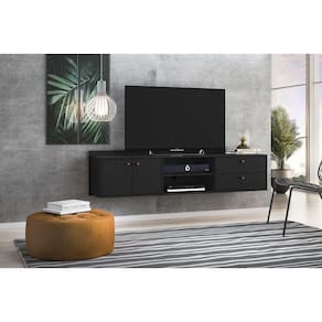 Rack Para Tv 60 Polegadas Suspenso Torrens Preto Ac - Cor: Preto
