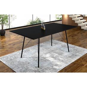 Mesa Sala De Jantar Paraty Preto 140X80Cm Tampo Preto - Preto