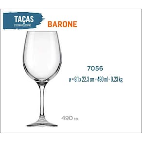 24 Taças Barone 490Ml - Vinho Tinto Rosé Branco Água