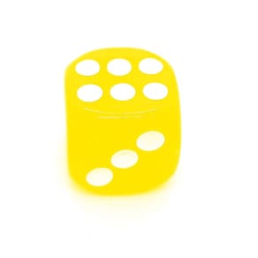 Dado Amarelo 6 Lados 14mm Orixás Umbanda Erês Zé Pilintra Un