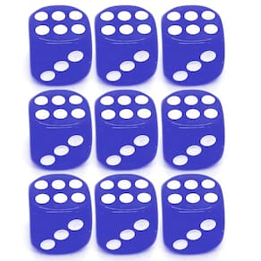 Kit 9 Dados Azul 6 Lados 14mm Orixás Umbanda Erê Zé Pilintra