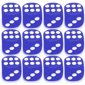 Kit 12 Dados Azul 6 Lados 14mm Orixá Umbanda Erê Zé Pilintra