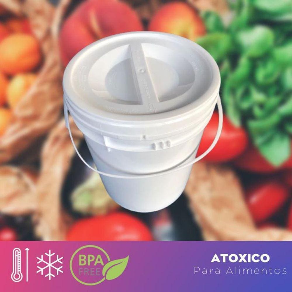 Balde P Arroz De Plastico 12L Tampa De Rosquear