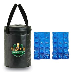 Bolsa Térmica P/Barril Chopp 5L + 2 Cartelas Gelo Gel Black