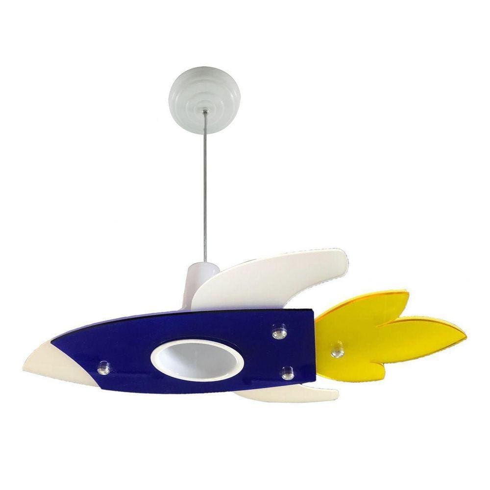 Lustre Pendente Infantil Foguete - Quarto Menino Criança Kid