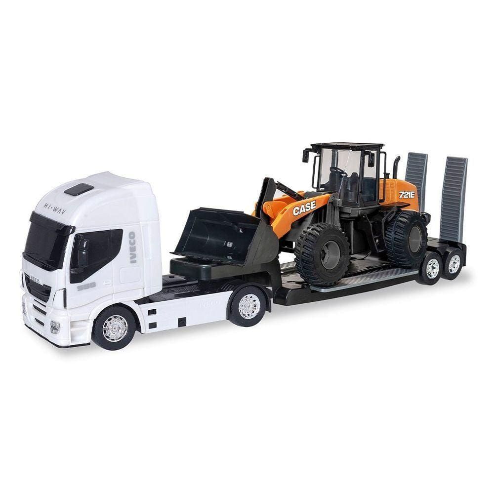 Brinquedo Carreta Iveco Hi-way Com Empilhadeira Agille