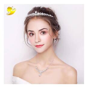 Coroa Tiara Cabelo Noiva Prata Princesa Zirconia Strass Gota