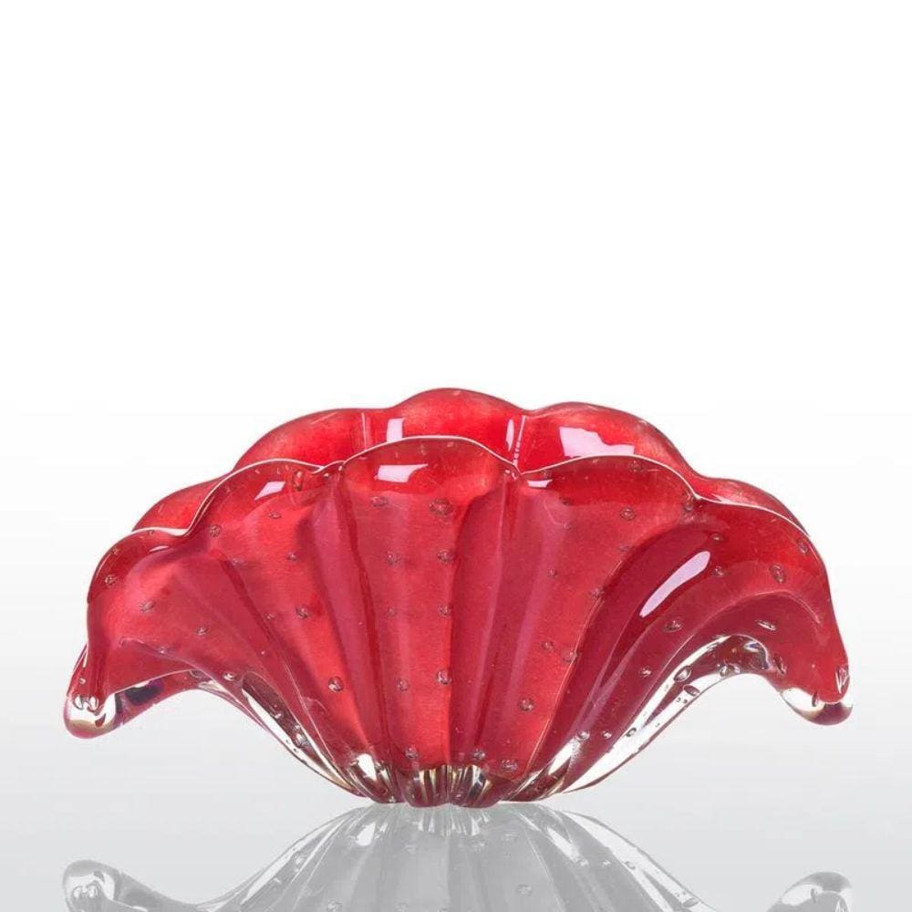 Cachepot Decoração Siena em Murano Vermelho Intenso