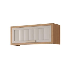 Armário Aéreo 1 Porta Basculante 80cm Helen Yescasa Freijó/Off White