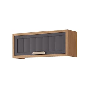 Armário Aéreo 1 Porta Basculante 80cm Helen Yescasa Freijó/Titanium