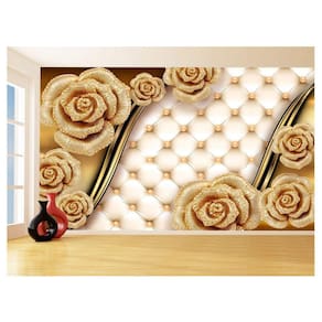 Papel De Parede 3D Floral Textura Sala Flores 3,5M Xfl289
