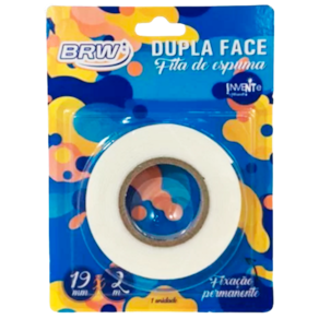 Fita dupla face de espuma fita banana 19mmx2m Marca BRW