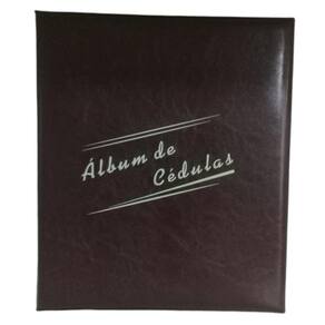 Álbum Acolchoado Grande Marrom Para 60 Cédulas 3 Argolas