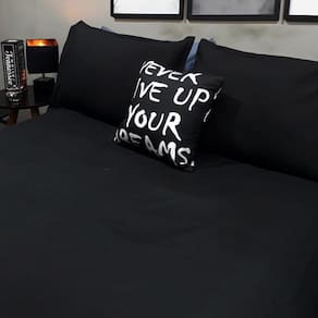 Lençol Com Elástico Solteiro King 4 Un Preto Almofada Decor