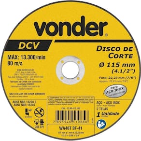 Disco De Corte 115x1,0x22,23mm Dcv - Vonder