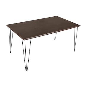 Mesa Elen Tampo Retangular 140 X 80 Cm De Madeira Amêndoa New Green - Marrom
