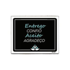 Kit 10 Placas Decorativa - Entrego Confio Aceito Agradeço