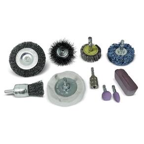 Jogo Mini Escova De Aço Circular Com 10 Pontas Montadas