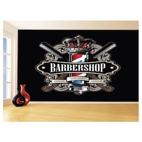 Papel De Parede 3D Barbearia Barber Shop Logo 3,5M Brb32