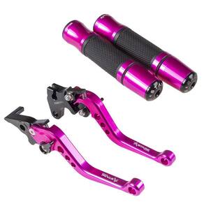 Kit Esportivo Rosa Manopla Jupiter Manete Factor Fazer 150