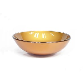 Cuba De Vidro Redonda 31Cm Dourado Real