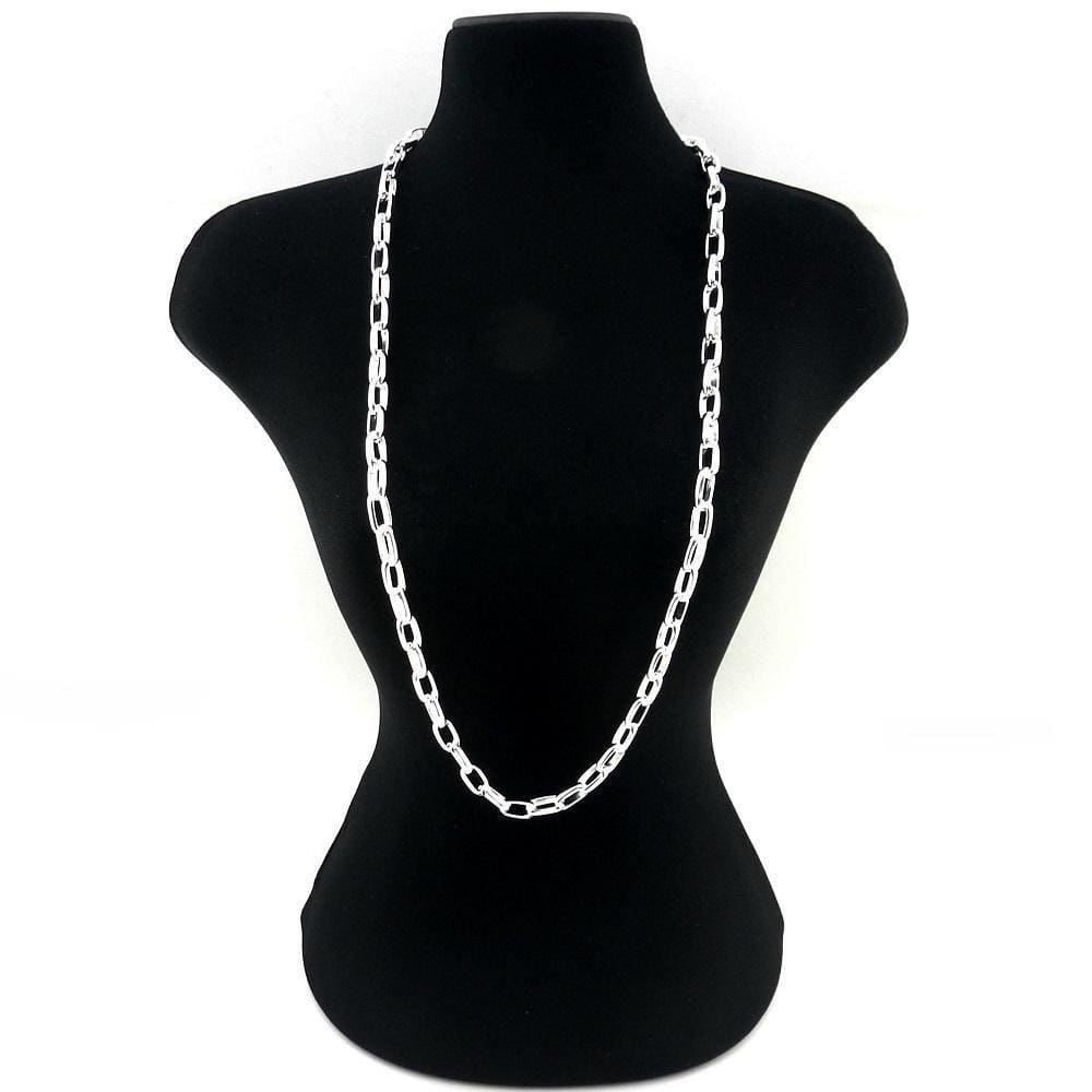 Corrente Masculina 60Cm 5Mm Largura Folheada Prata Cr362