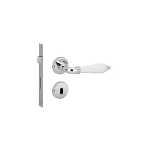 Fechadura Porta Interna Quarto Lily Imab Cromada Branco