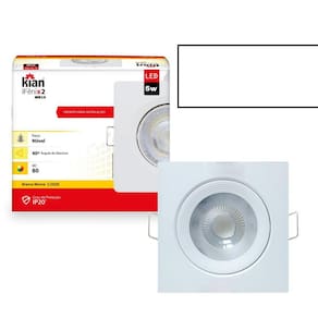 Kit10 Spot Led Croica Embutir Teto Quadrado 5W 3000K Amarelo
