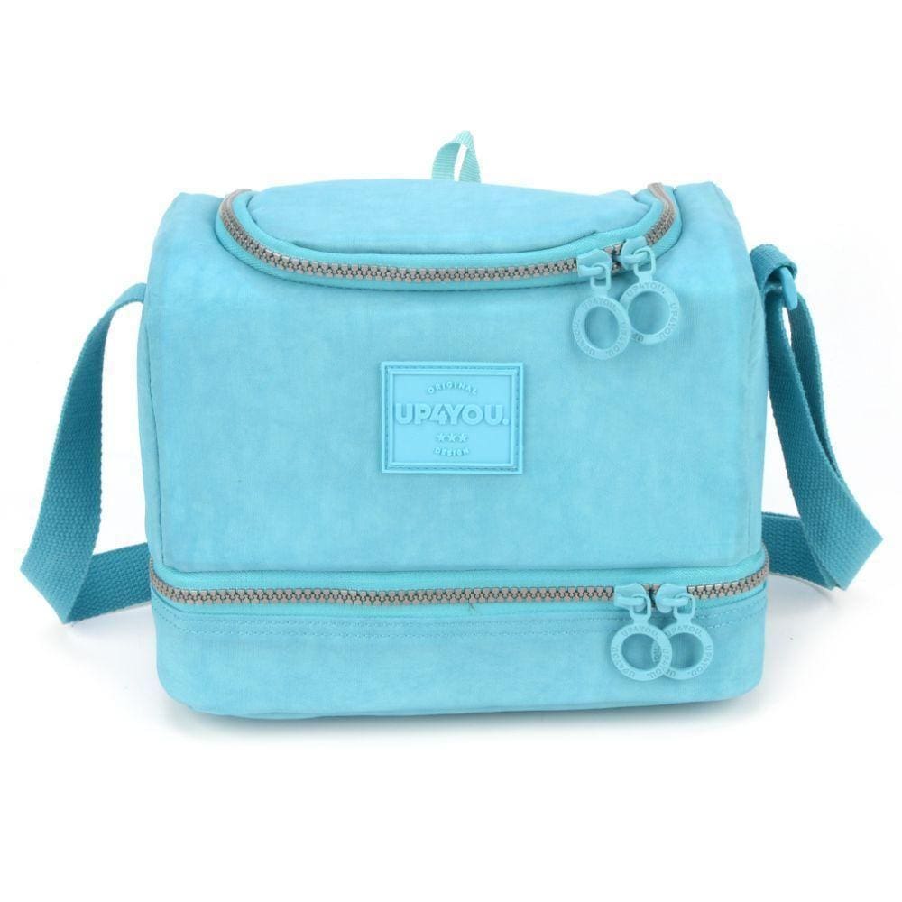 Lancheira Crinkle Up4You Azul Dupla Escolar Viagem