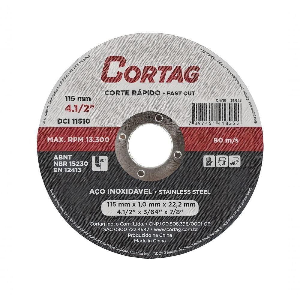 Disco De Corte Inox 115x1,0x22,2 - Cortag