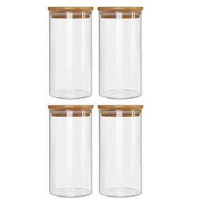 Kit 4 Potes Borossilicato Hermético Tampa Bambu 600Ml Class