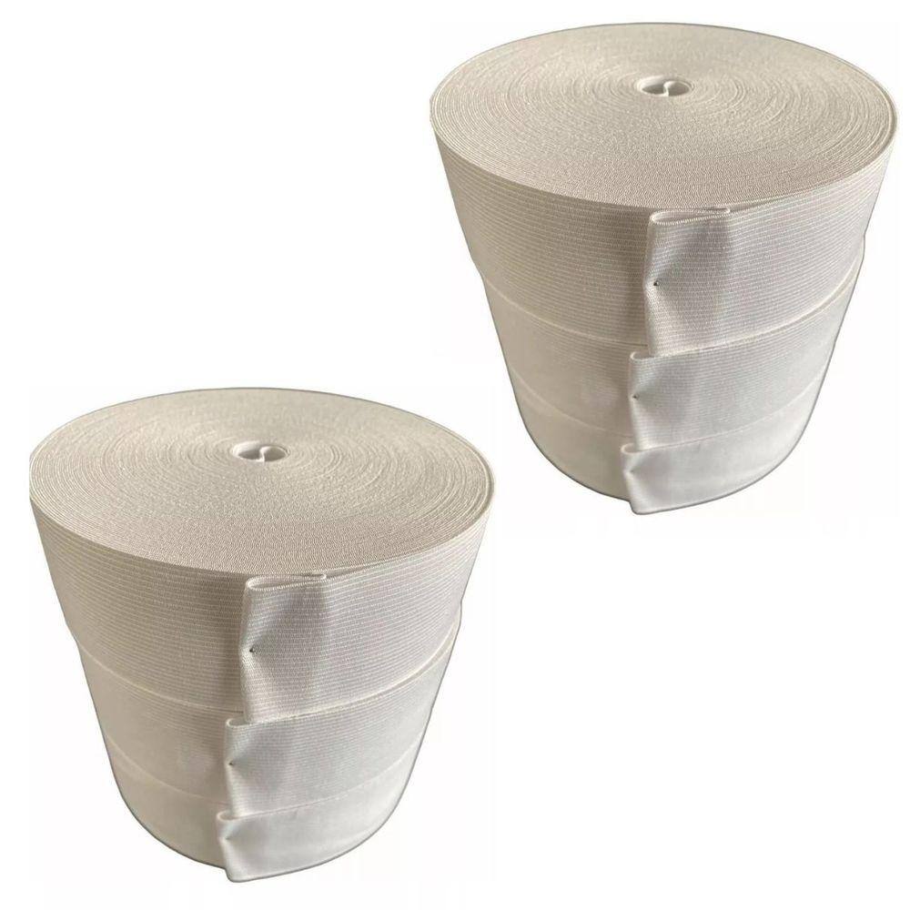 Kit 6 Elásticos 6CM- 25m Crú Confecção Cintura e Cós Roupas