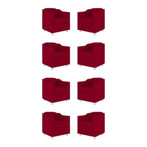 Kit 08 Poltronas Tilla Consultório Recepção Suede Balaqui Decor Cor:vermelho