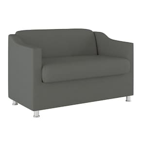 Sofá Namoradeira Sala De Espera Suede – Balaqui Decor Cor:cinza