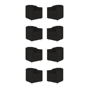 Kit 08 Poltronas Tilla Consultório Recepção Suede Balaqui Decor Cor:preto