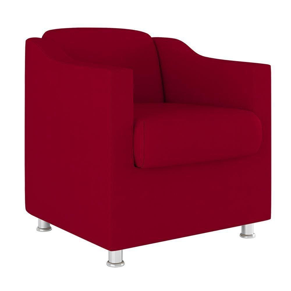 Poltrona Decorativa Tilla Reforçada Sala – Balaqui Decor Cor:vermelho