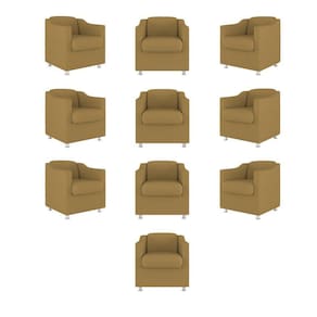 Kit 10 Poltronas Tilla Consultório Recepção Suede Balaqui Decor Cor:capuccino