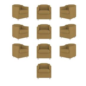 Kit 10 Poltronas Tilla Consultório Sala Tecido Suede Cor:capuccino