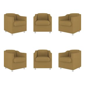 Kit 06 Poltronas Sala De Espera Clinica Suede Balaqui Decor Cor:capuccino