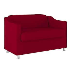 Sofá Namoradeira Tilla Sala De Espera Suede Balaqui Decor Cor:vermelho