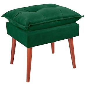 Puff Puf Opall Pes Palito 55x40cm Suede Verde Mpassos Verde