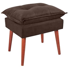 Puff Puf Opall Pes Palito 55x40cm Suede Marrom Mpassos Marrom