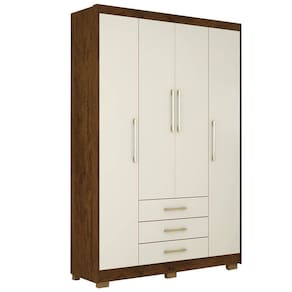 Guarda Roupas 04 Portas E 03 Gavetas 10088 Imbuia Champanhe Vlr Imbuia Champanhe