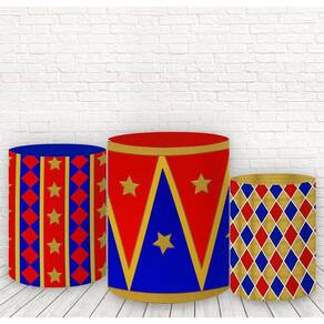 Trio De Capas Cilindros 3D Sublimado Circo Fcc-341